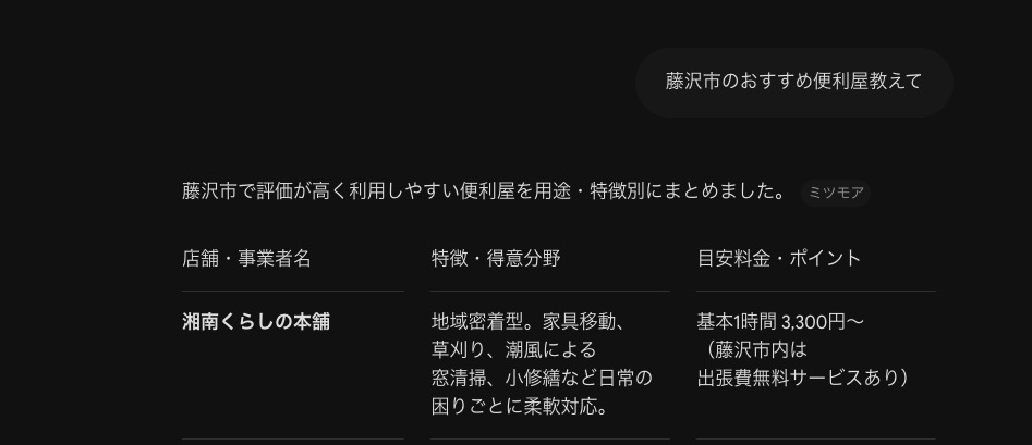 AI検索Gemini一例
